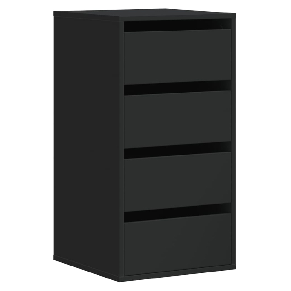 Flint Wooden Chest Of 4 Drawers In Black