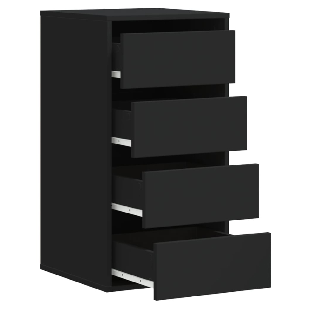 Flint Wooden Chest Of 4 Drawers In Black