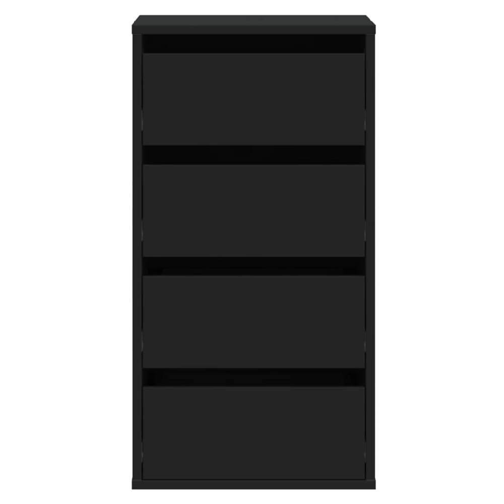 Flint Wooden Chest Of 4 Drawers In Black