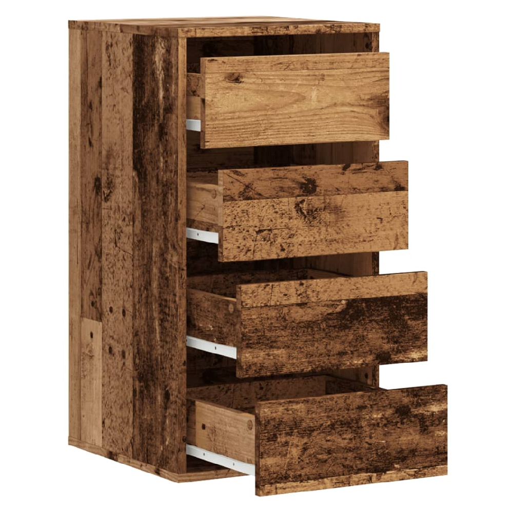 Flint Wooden Chest Of 4 Drawers In Brown Oak
