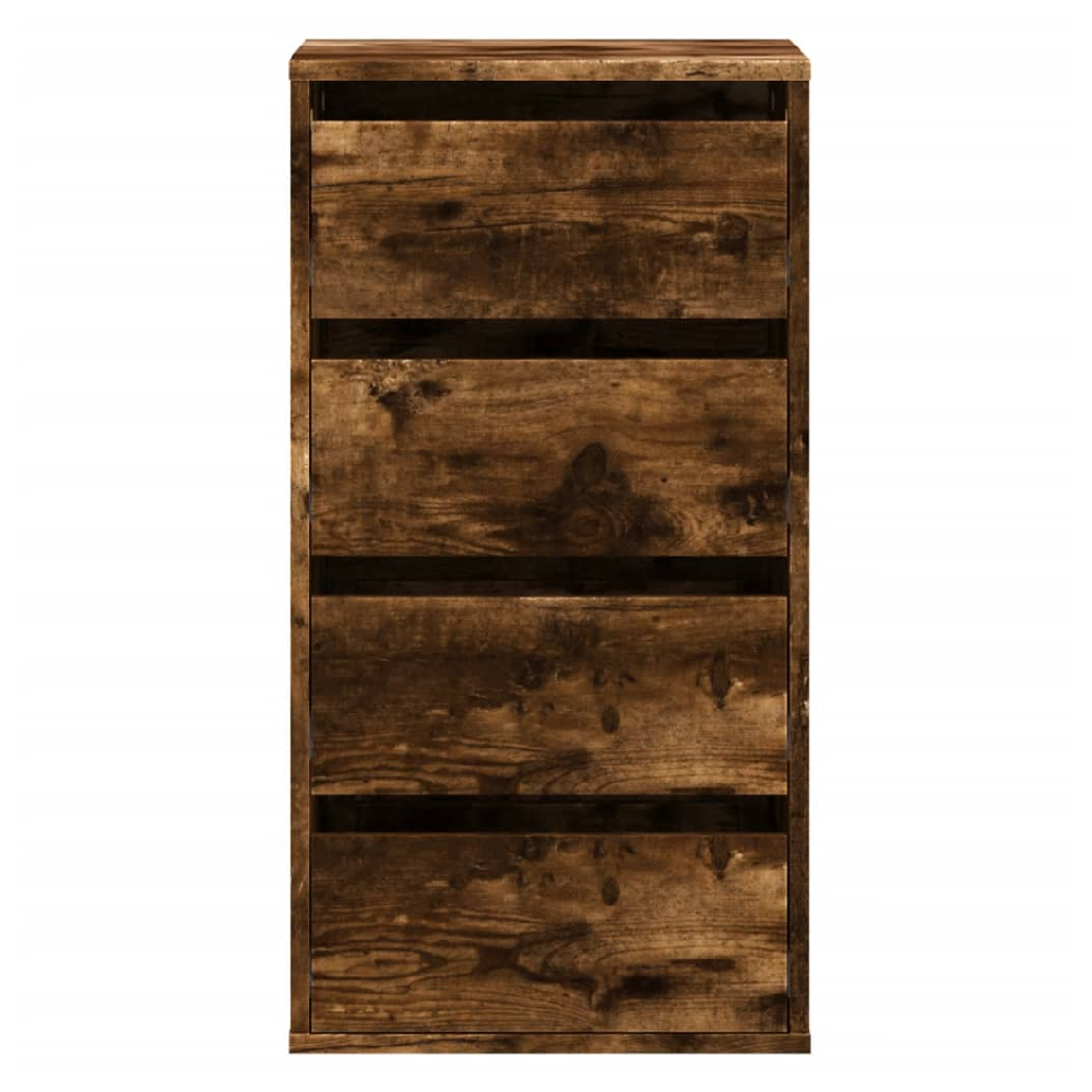 Flint Wooden Chest Of 4 Drawers In Brown Oak