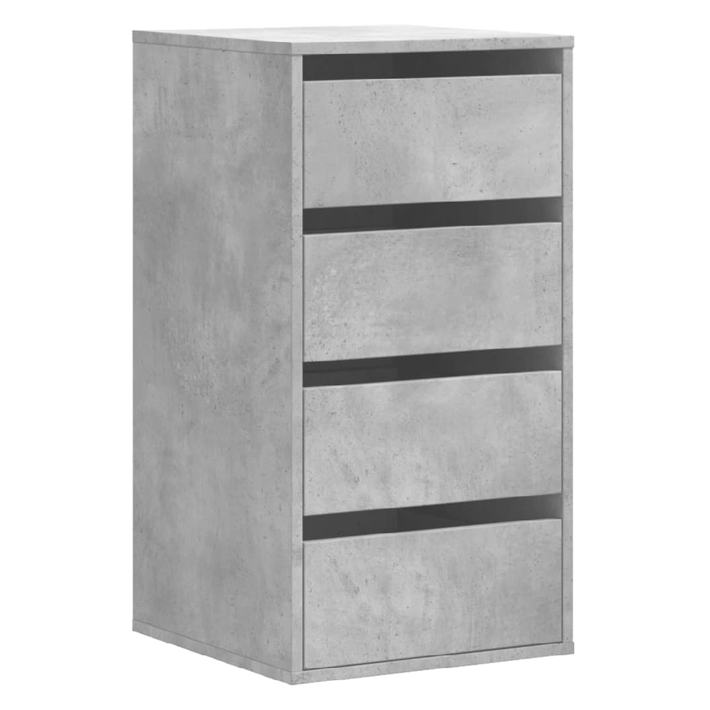 Flint Wooden Chest Of 4 Drawers In Concrete Grey