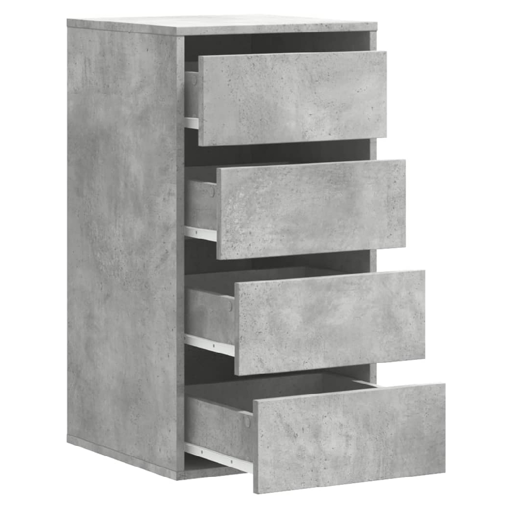 Flint Wooden Chest Of 4 Drawers In Concrete Grey