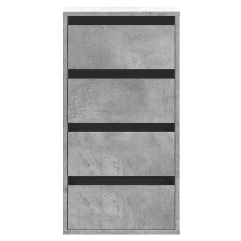 Flint Wooden Chest Of 4 Drawers In Concrete Grey