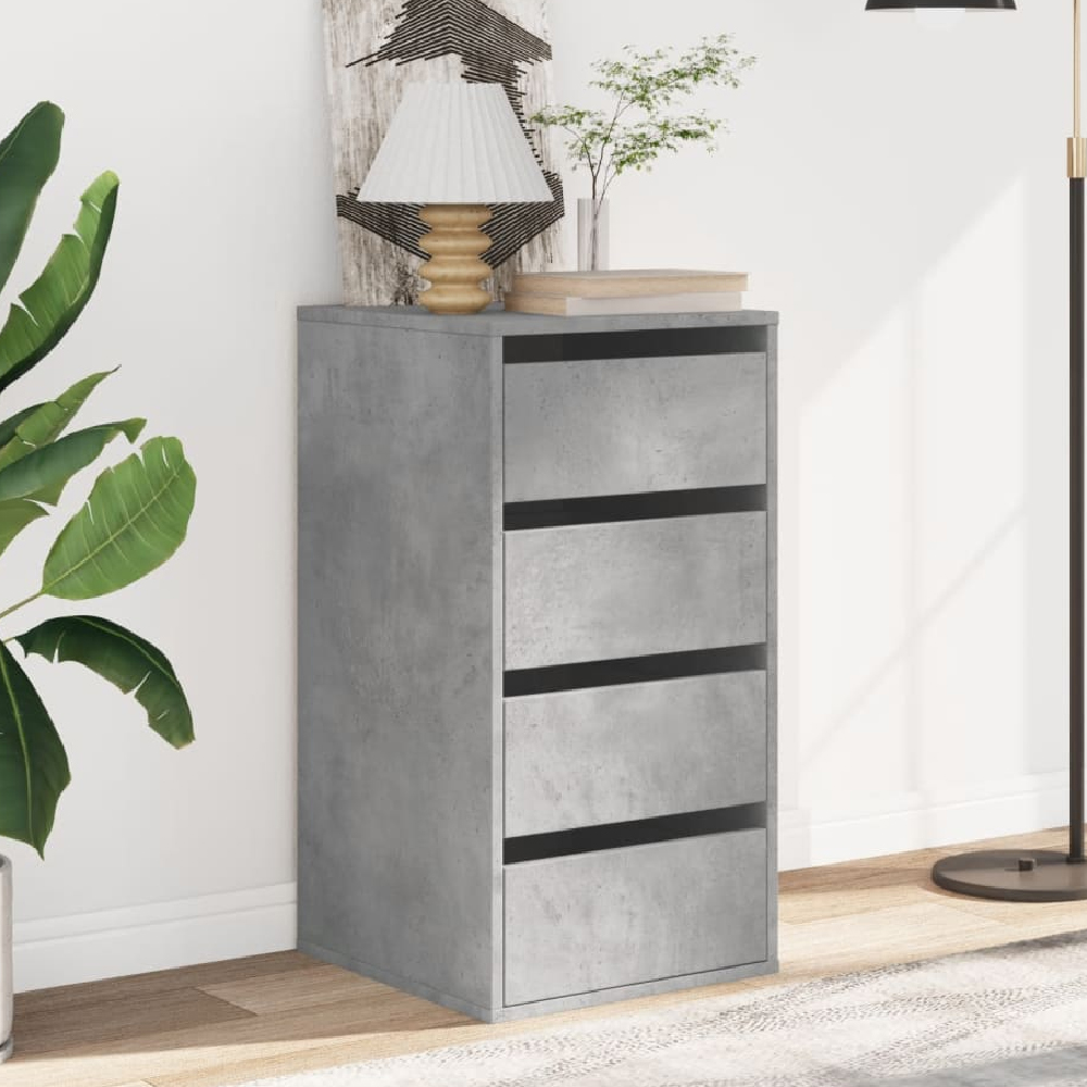 Read more about Flint wooden chest of 4 drawers in concrete grey