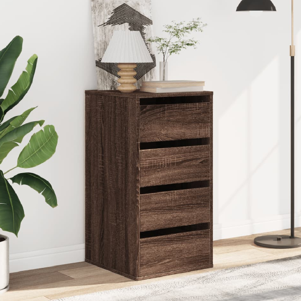 Read more about Flint wooden chest of 4 drawers in dark brown oak