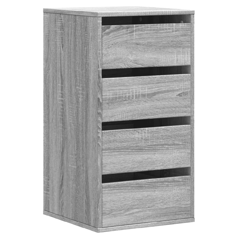 Flint Wooden Chest Of 4 Drawers In Grey Sonoma