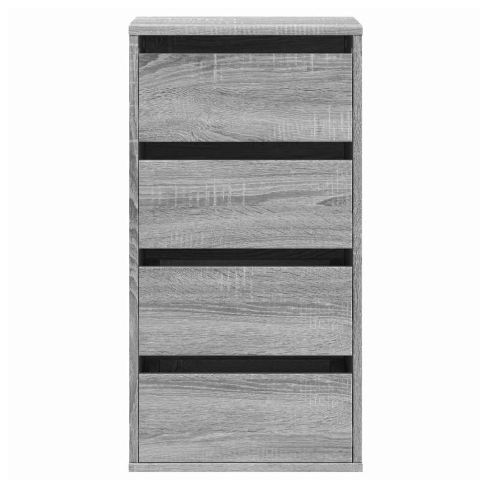 Flint Wooden Chest Of 4 Drawers In Grey Sonoma