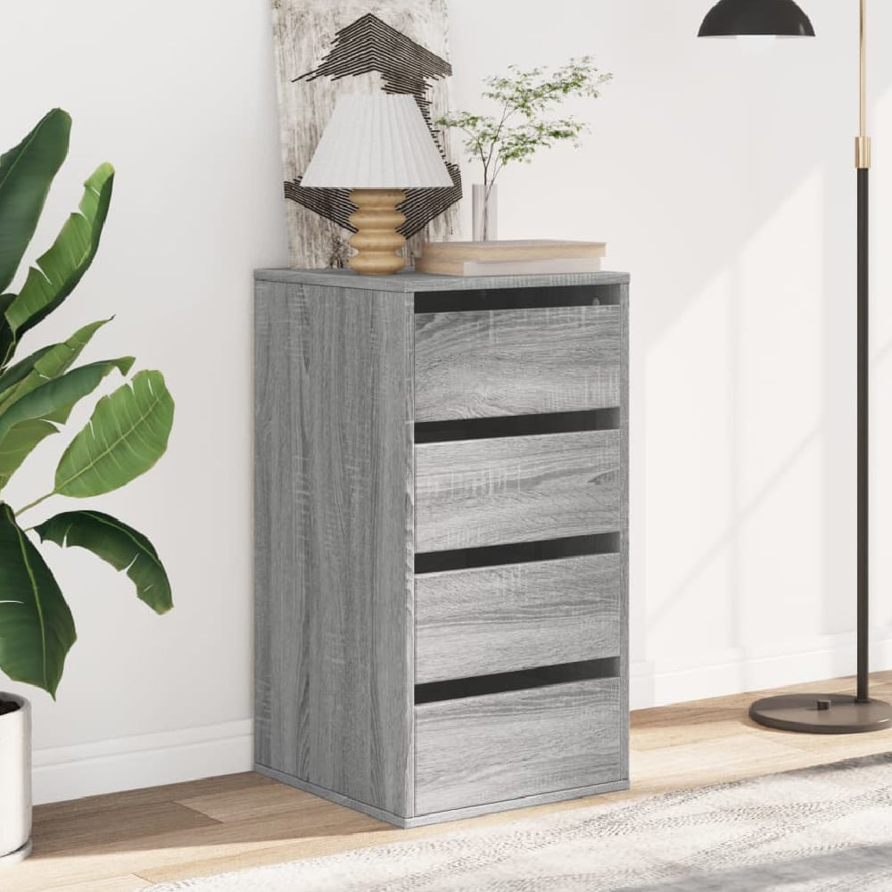 Read more about Flint wooden chest of 4 drawers in grey sonoma