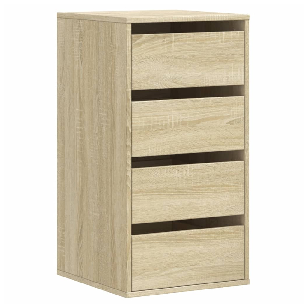 Flint Wooden Chest Of 4 Drawers In Sonoma Oak