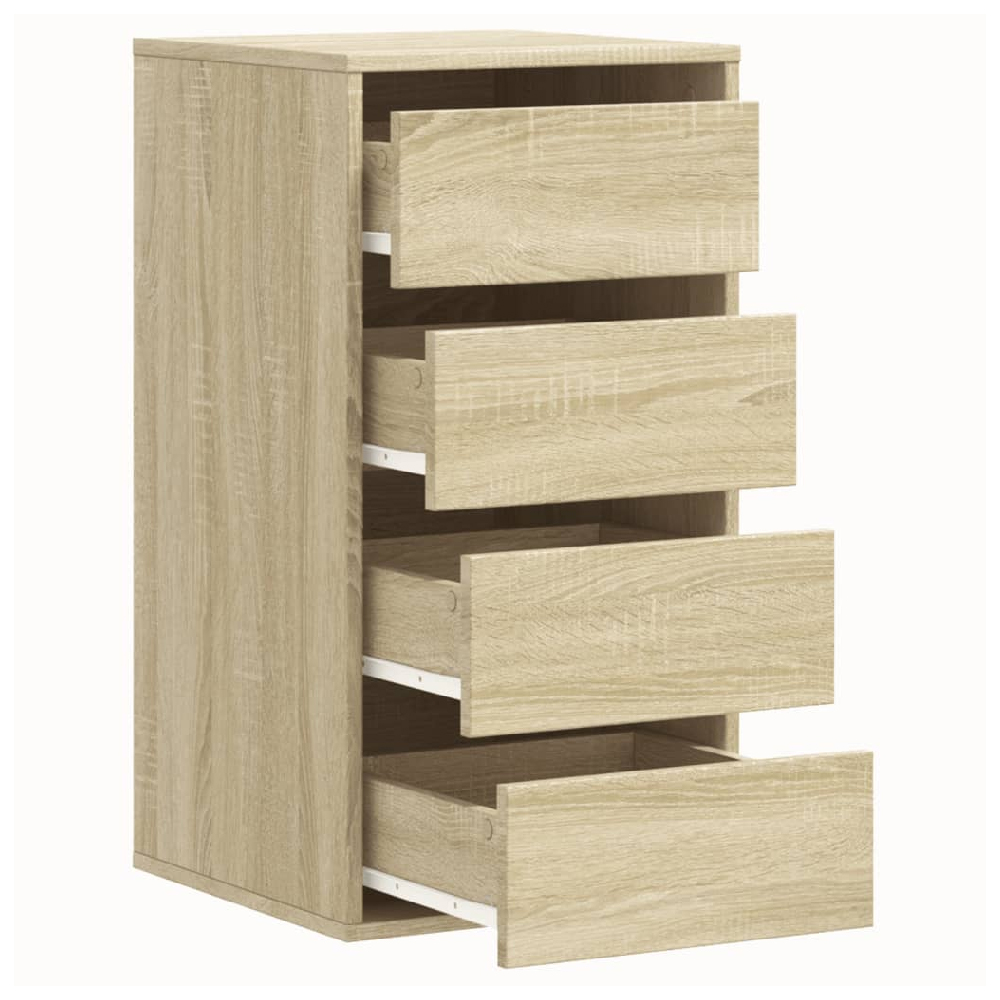 Flint Wooden Chest Of 4 Drawers In Sonoma Oak