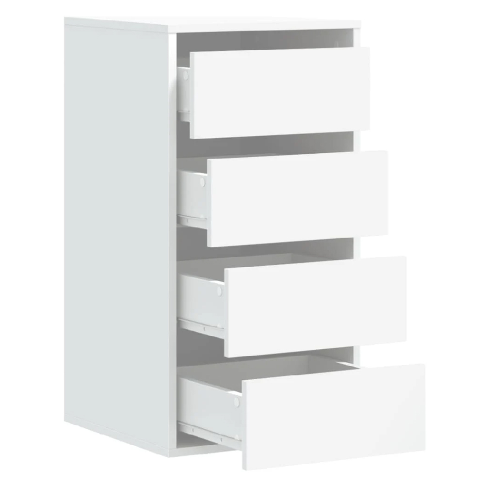 Flint Wooden Chest Of 4 Drawers In White