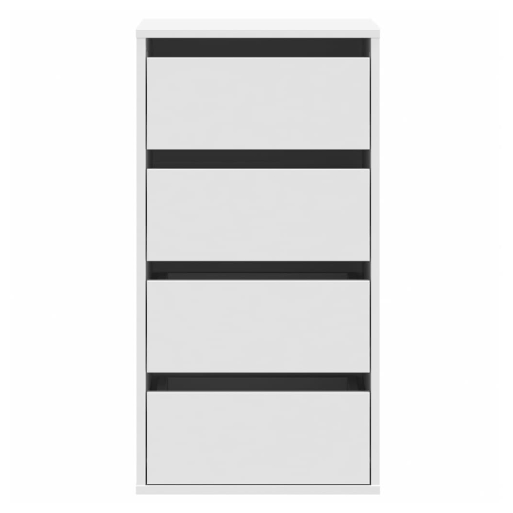 Flint Wooden Chest Of 4 Drawers In White