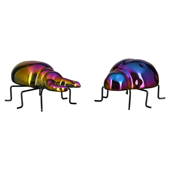 Product photograph of Flippi Beetle Ceramic And Metal Design Sculpture In Multicolor from Furniture in Fashion