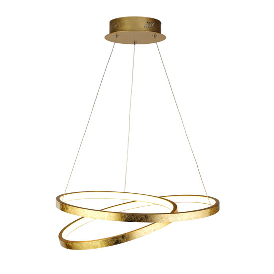 Photo of Float led leaf pendant light in gold