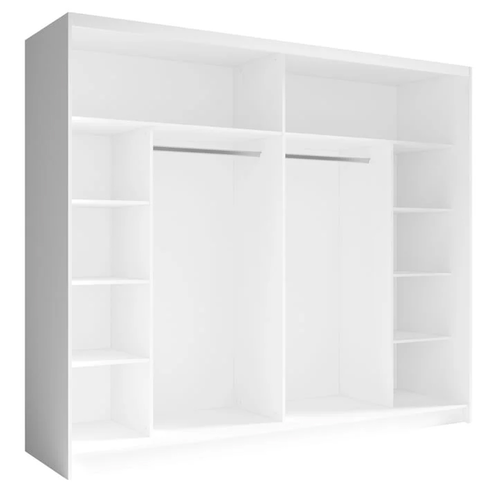 Flora Mirrored Wardrobe With 2 Sliding Doors In White