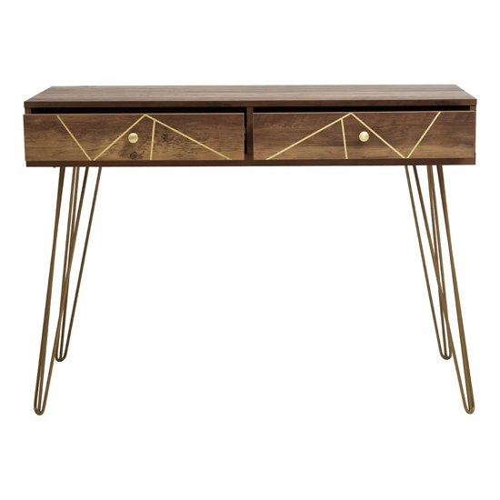 Flora Wooden Console Table With 2 Drawers In Veneering Effect