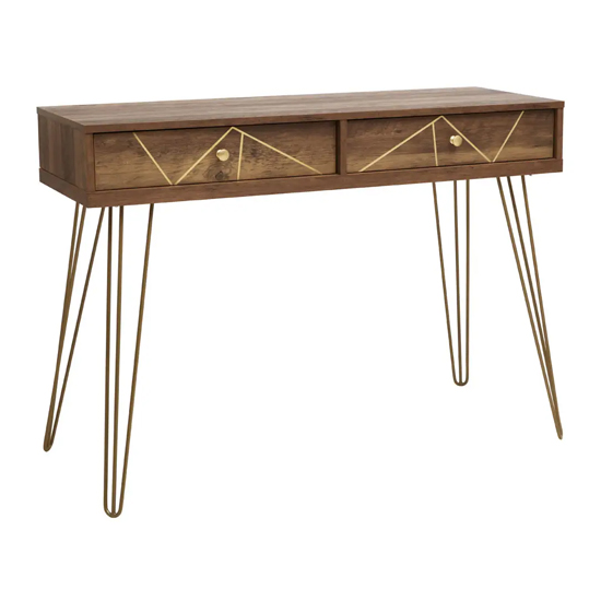 Flora Wooden Console Table With 2 Drawers In Veneering Effect