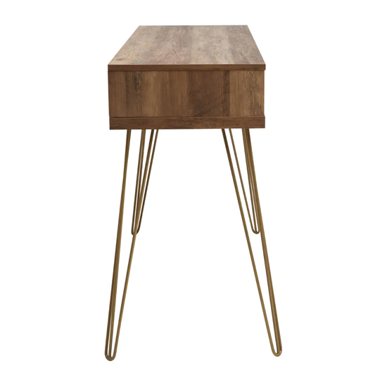 Flora Wooden Console Table With 2 Drawers In Veneering Effect