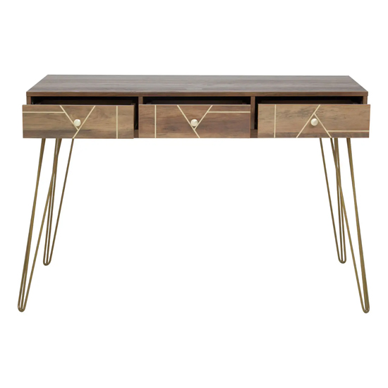Flora Wooden Laptop Desk With 3 Drawers In Veneering Effect