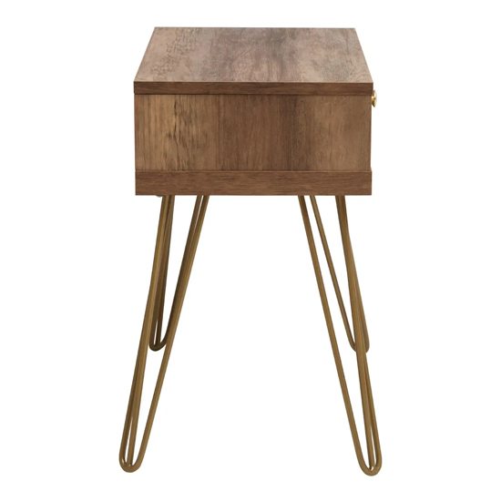 Flora Wooden Side Table With 1 Drawer In Veneering Effect