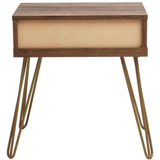 Flora Wooden Side Table With 1 Drawer In Veneering Effect