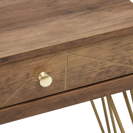 Flora Wooden Side Table With 1 Drawer In Veneering Effect
