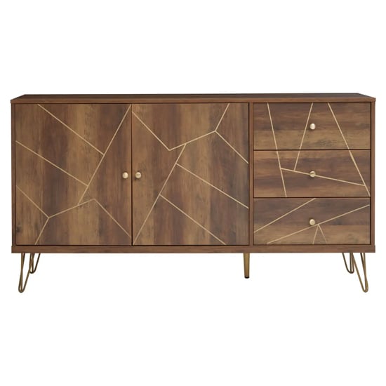Product photograph of Flora Wooden Sideboard 2 Doors 3 Drawers In Veneering Effect from Furniture in Fashion