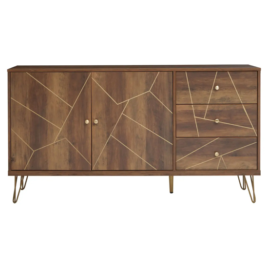 Product photograph of Flora Wooden Sideboard 2 Doors 3 Drawers In Veneering Effect from Furniture in Fashion