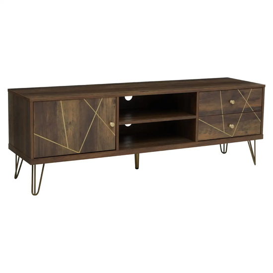 Flora Wooden TV Stand With 1 Door 2 Drawers In Veneering Effect