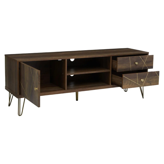 Flora Wooden TV Stand With 1 Door 2 Drawers In Veneering Effect