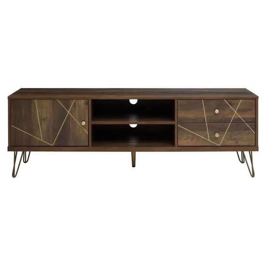 Read more about Flora wooden tv stand with 1 door 2 drawers in veneering effect