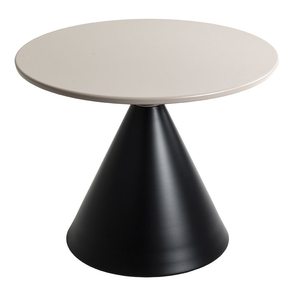 Florence Large Metal End Table With Black Base In Grey