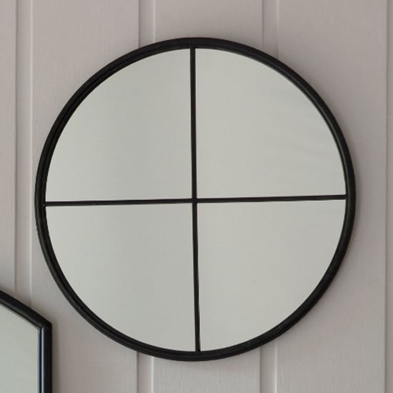 Read more about Florence round wall mirror in black