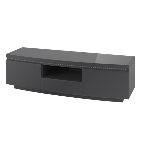 Felbridge TV Stand In Grey High Gloss With LED Stripe Furniture in