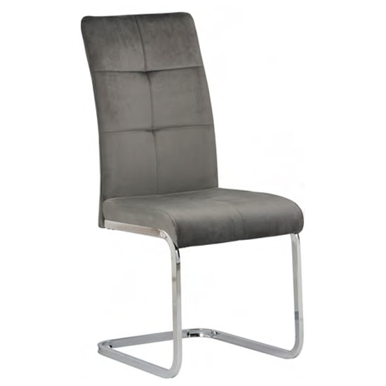 Read more about Flotin velvet dining chair in grey