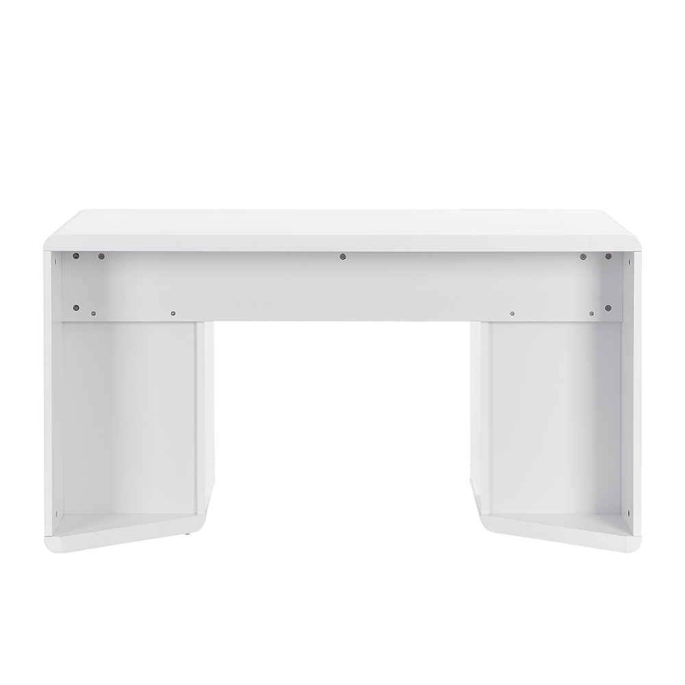Florentine High Gloss Computer Desk In White And Concrete Effect