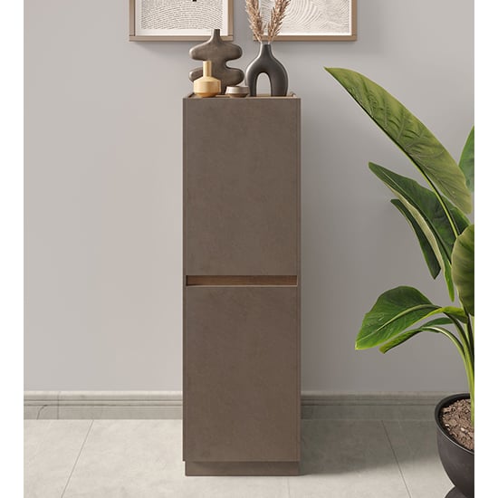 Product photograph of Flores Wooden Storage Cabinet 2 Doors In Bronze And Dark Oak from Furniture in Fashion