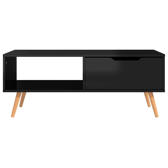 Floria High Gloss Coffee Table With 1 Drawer In Black