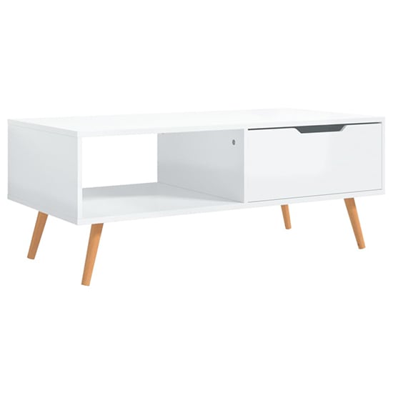 Floria High Gloss Coffee Table With 1 Drawer In White_2