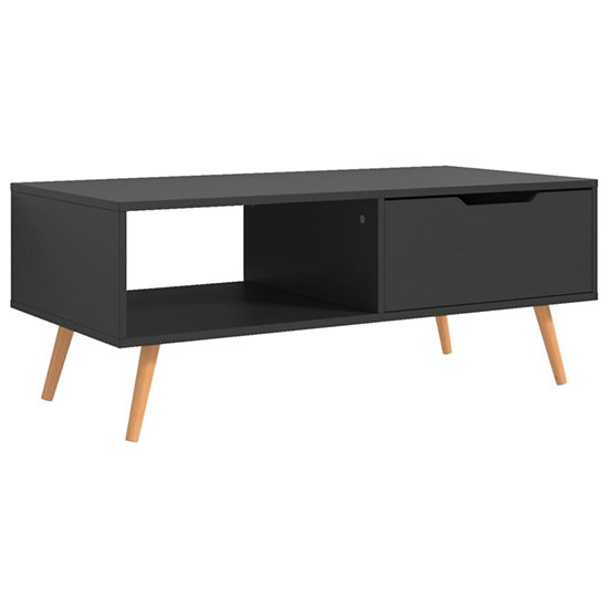 Floria Wooden Coffee Table With 1 Drawer In Grey