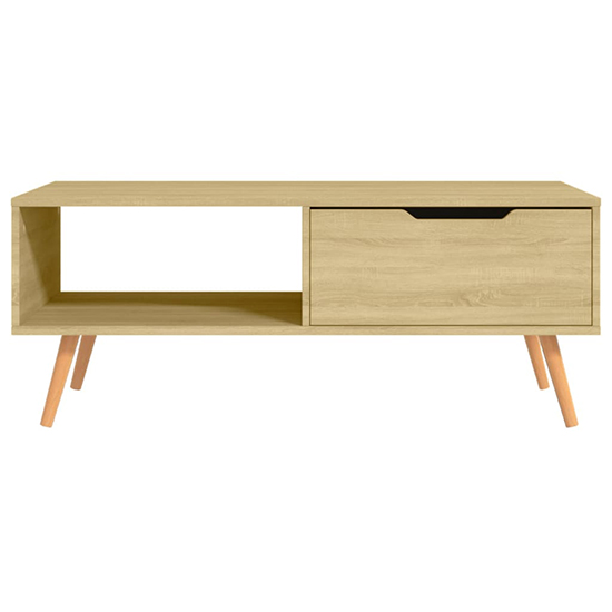 Floria Wooden Coffee Table With 1 Drawer In Sonoma Oak