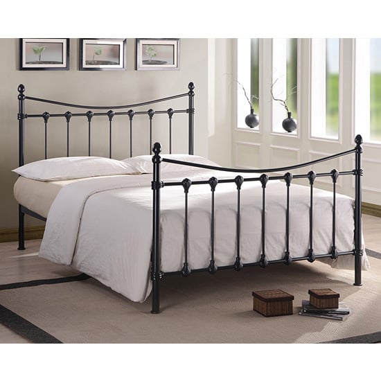 Read more about Florida vintage style metal king size bed in black