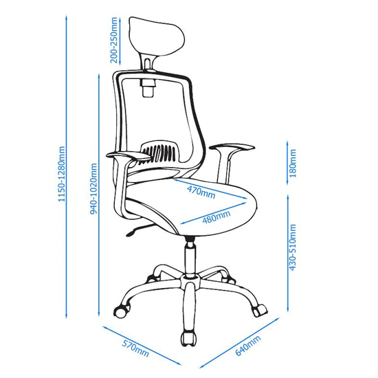 Floridian Fabric Home And Office Chair In Black