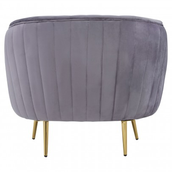 Florino Upholstered Velvet Armchair With Gold Legs In Grey_4
