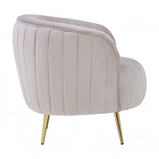 Florino Upholstered Velvet Armchair With Gold Legs In Mink_3
