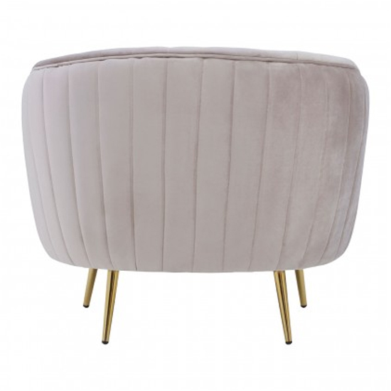 Florino Upholstered Velvet Armchair With Gold Legs In Mink_4