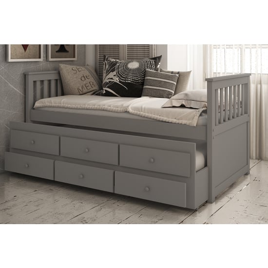 Flos Wooden Day Bed And Guest Bed In Grey With Drawers FiF