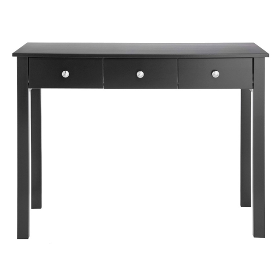 Flosteen Wooden 3 Drawers Dressing Table In Black_2