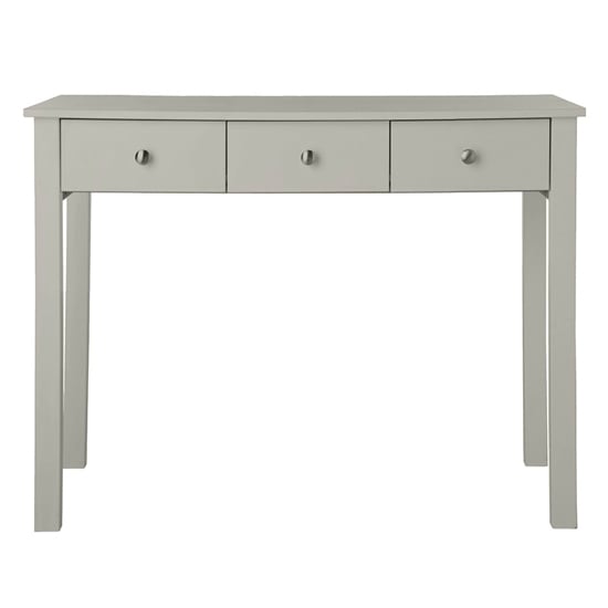 Flosteen Wooden 3 Drawers Dressing Table In Soft Grey_2